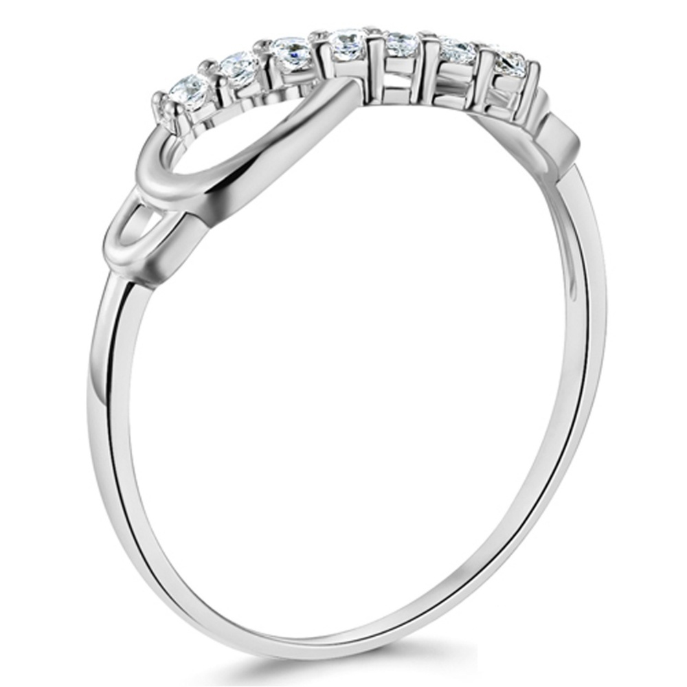 14K White Gold Sparkling CZ Infinity Ring - Picture 5 of 7